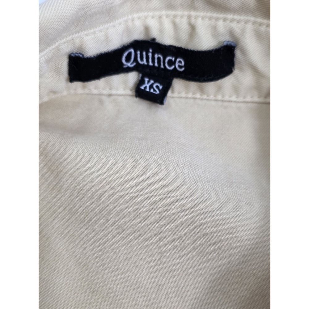 Quince Womens Size X Small Tan Tencel Button Up Blouse Minimalist  Relaxed Fit - Picture 9 of 9